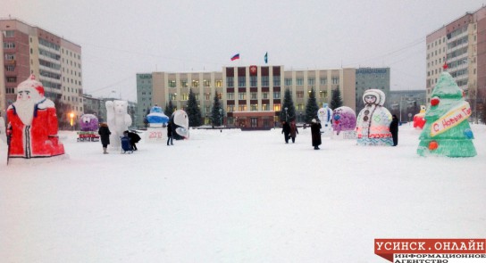 Усинск украсили снежные скульптуры